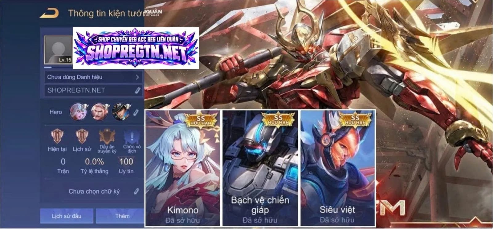 Ngộ Không Xích Diễm + Veres Kimono + Arduin Bạch Vệ + Arthur Siêu Việt