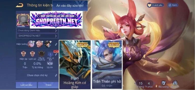 Liliana Tuyệt sắc + Bijan Hoàng kim + Elsu Trấn thiên