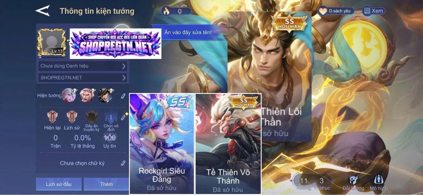 Ngộ Không Tề thiên + But Rockgirl + Lữ Bố Cửu Thiên