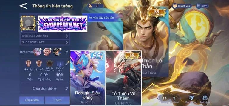 Ngộ Không Tề thiên + But Rockgirl + Lữ Bố Cửu Thiên