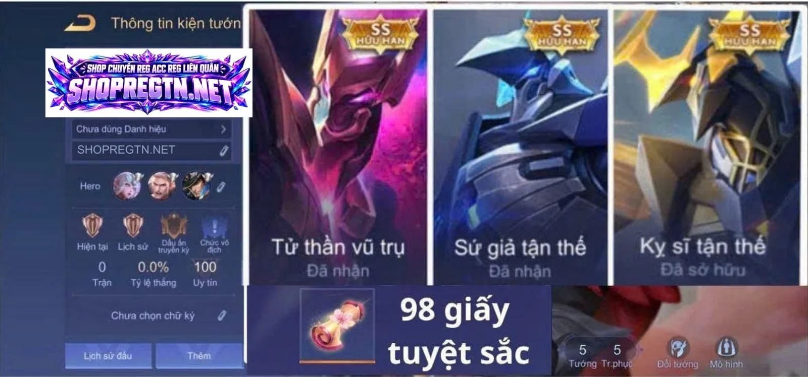 Hayate Tử Thần + Elsu Sứ Giả + Triệu Vân Kị Sĩ + 98 Giấy TS