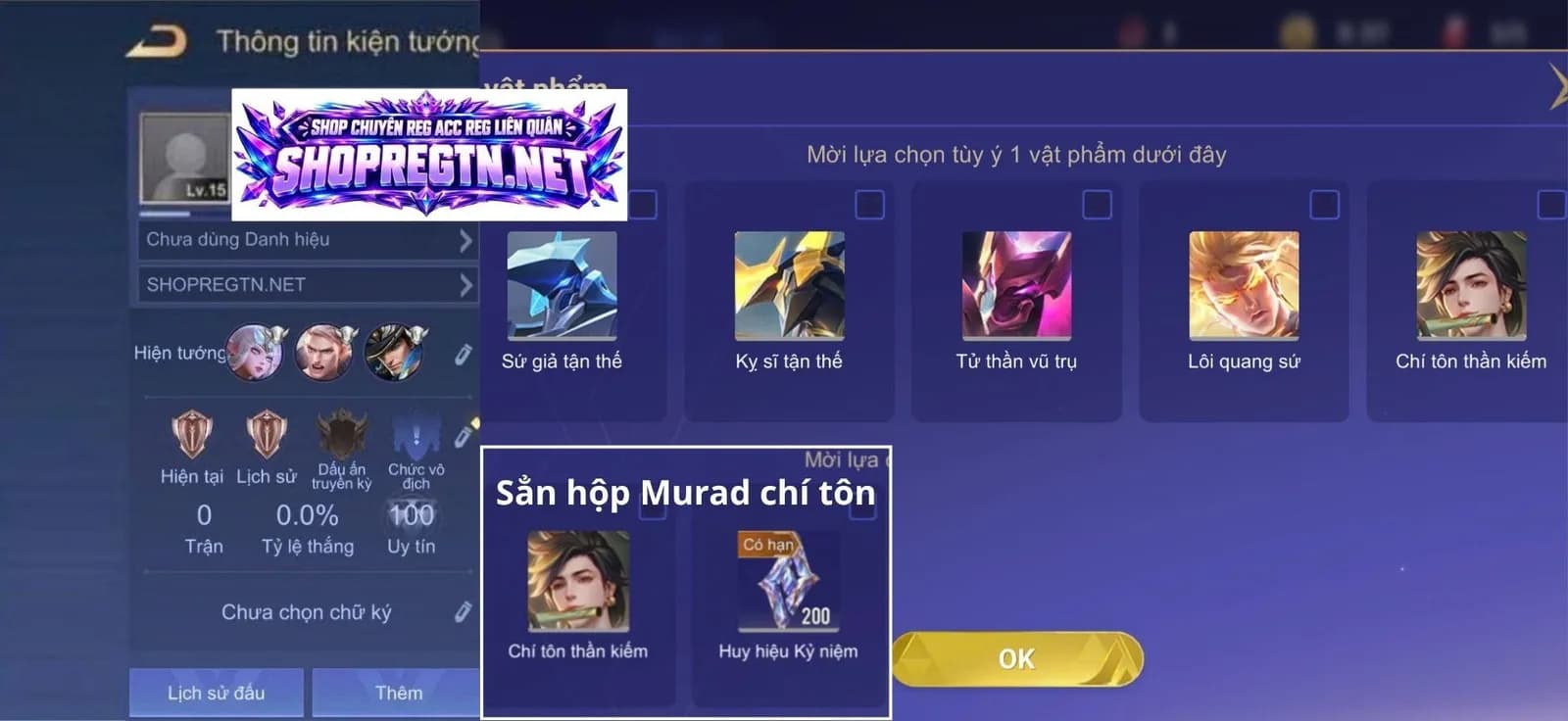 Rương 499hh + Hộp Murad Chí tôn