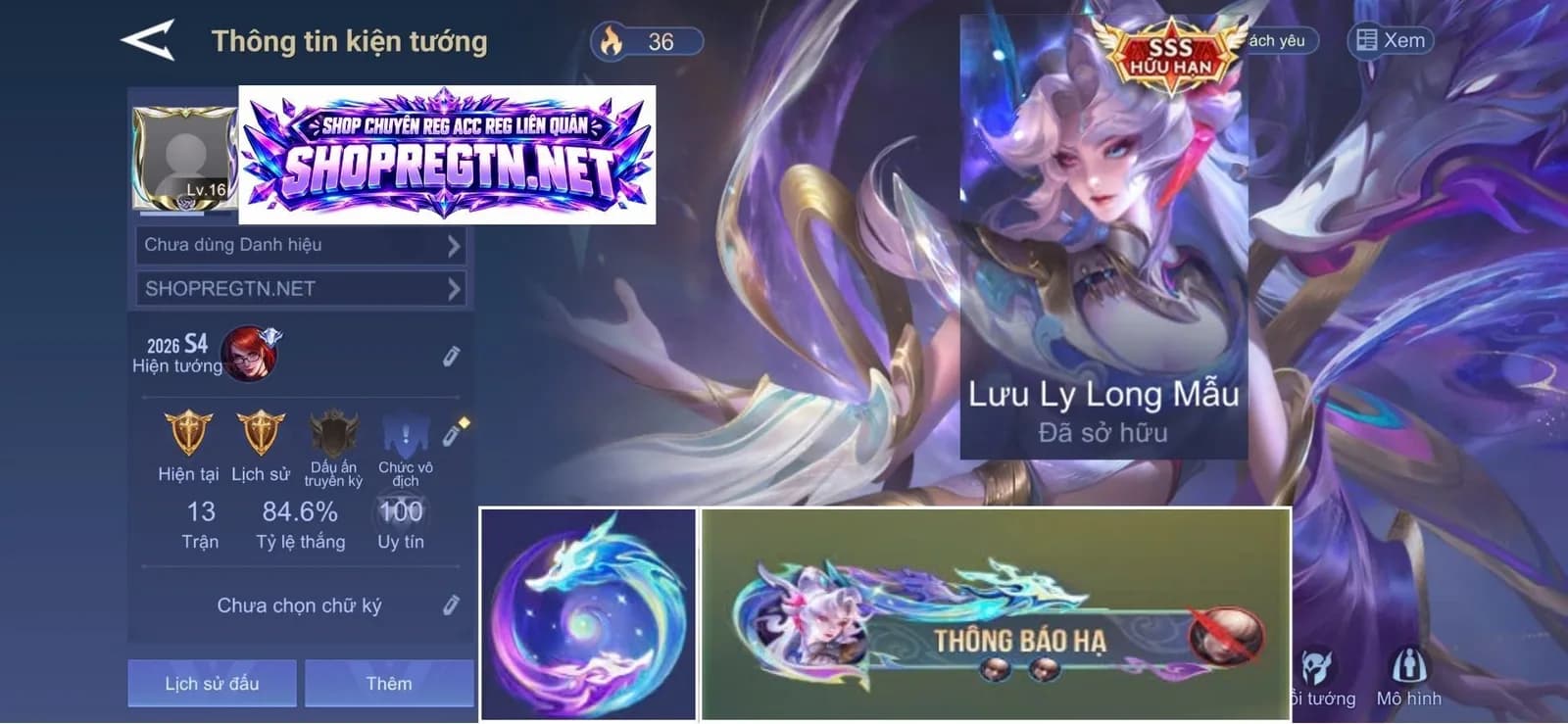 Veres Lưu ly long mẫu ( Gãy )