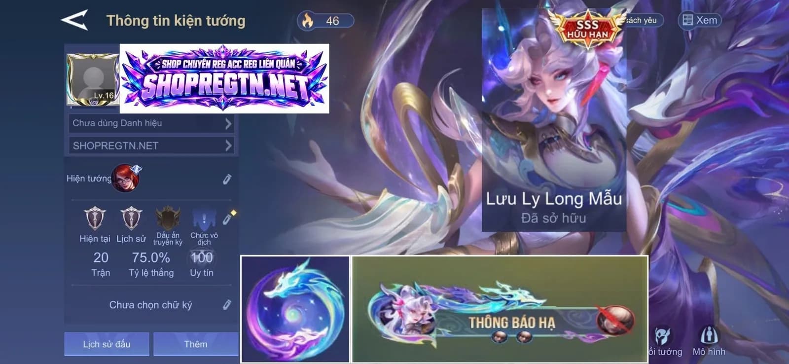 Veres Lưu ly long mẫu ( Gãy )