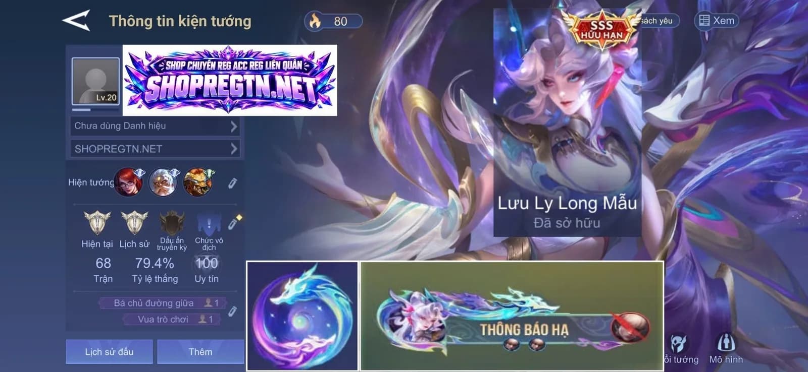 Veres Lưu ly long mẫu ( Gãy )